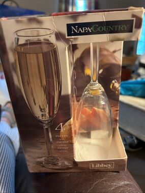 Libbey Clear Champagne Flutes Set of 4